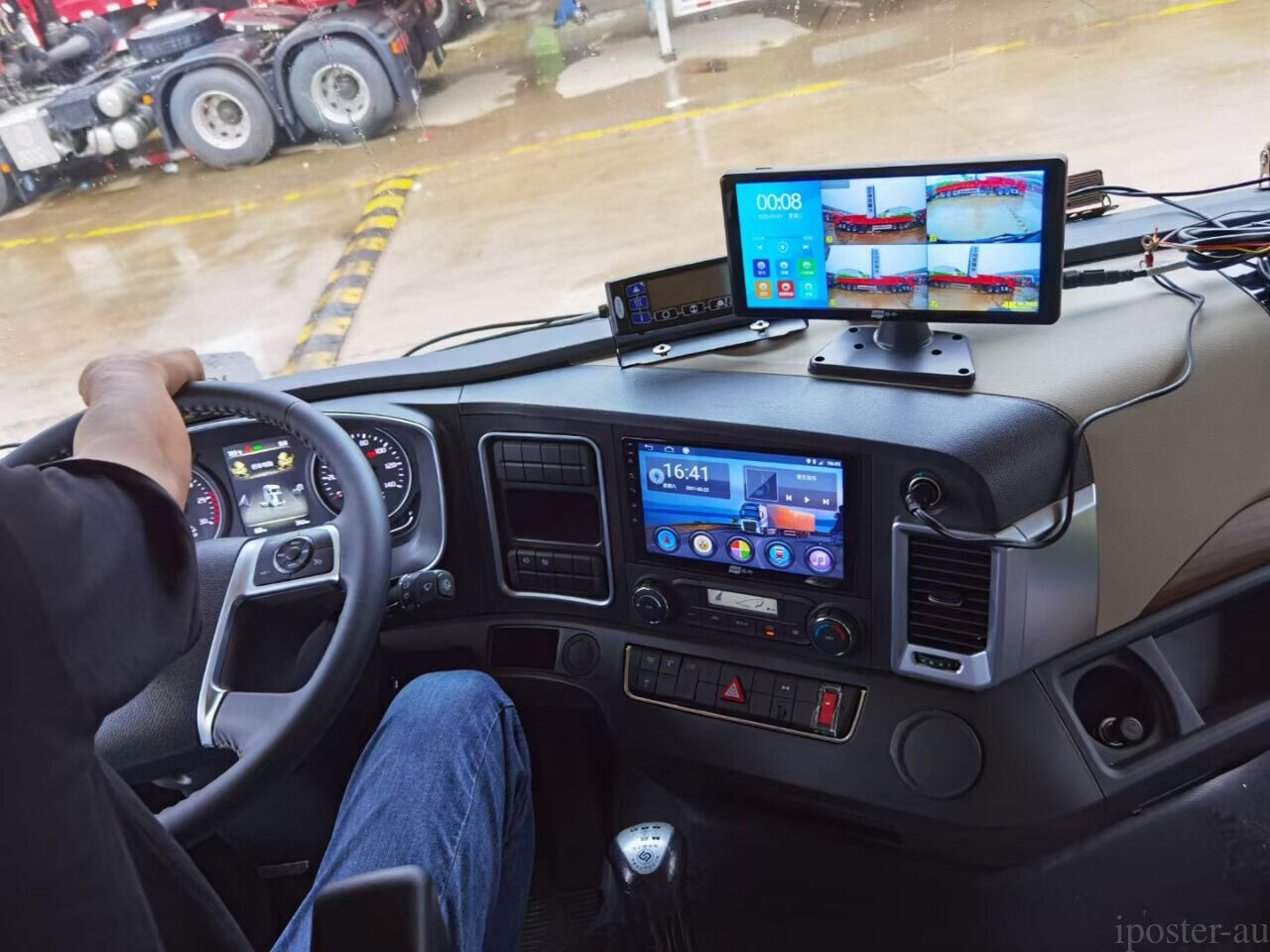 Panorama 10.36" Quad Monitor 360° Parking System DVR Backup HD Cameras Truck RV