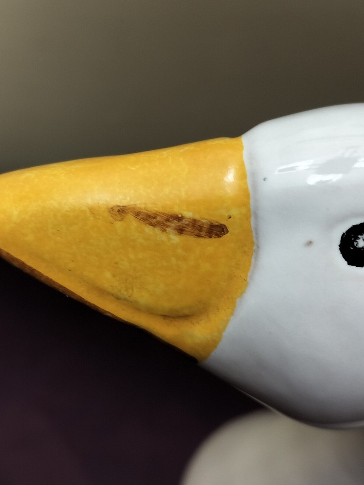 Ceramic White Goose Signed Made In Italy