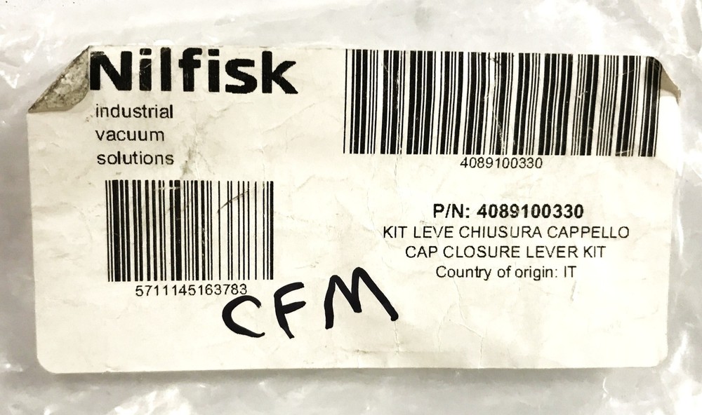 Nilfisk Cap Closure Lever Kit 4089100330 NOS
