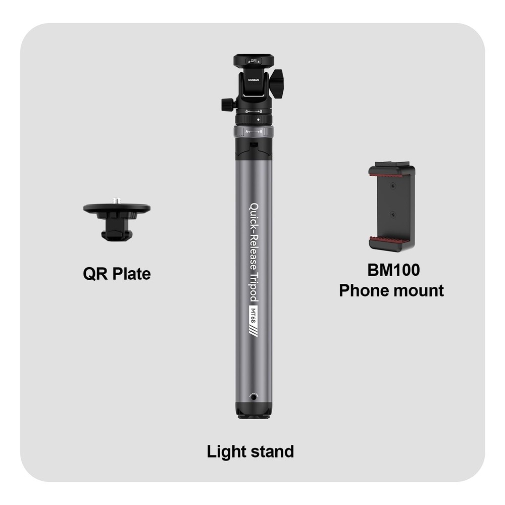 Light Stand 83.4" Adjustable with Quick-Release Ball Head | Portable