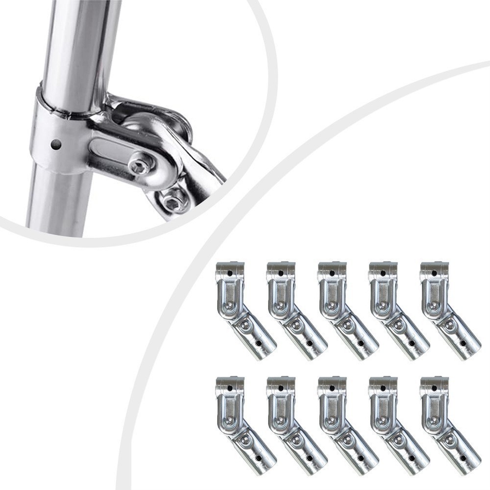 10 pcs Adjustable Pipe Connectors Adjustable Angle Range Galvanized Carbon Steel