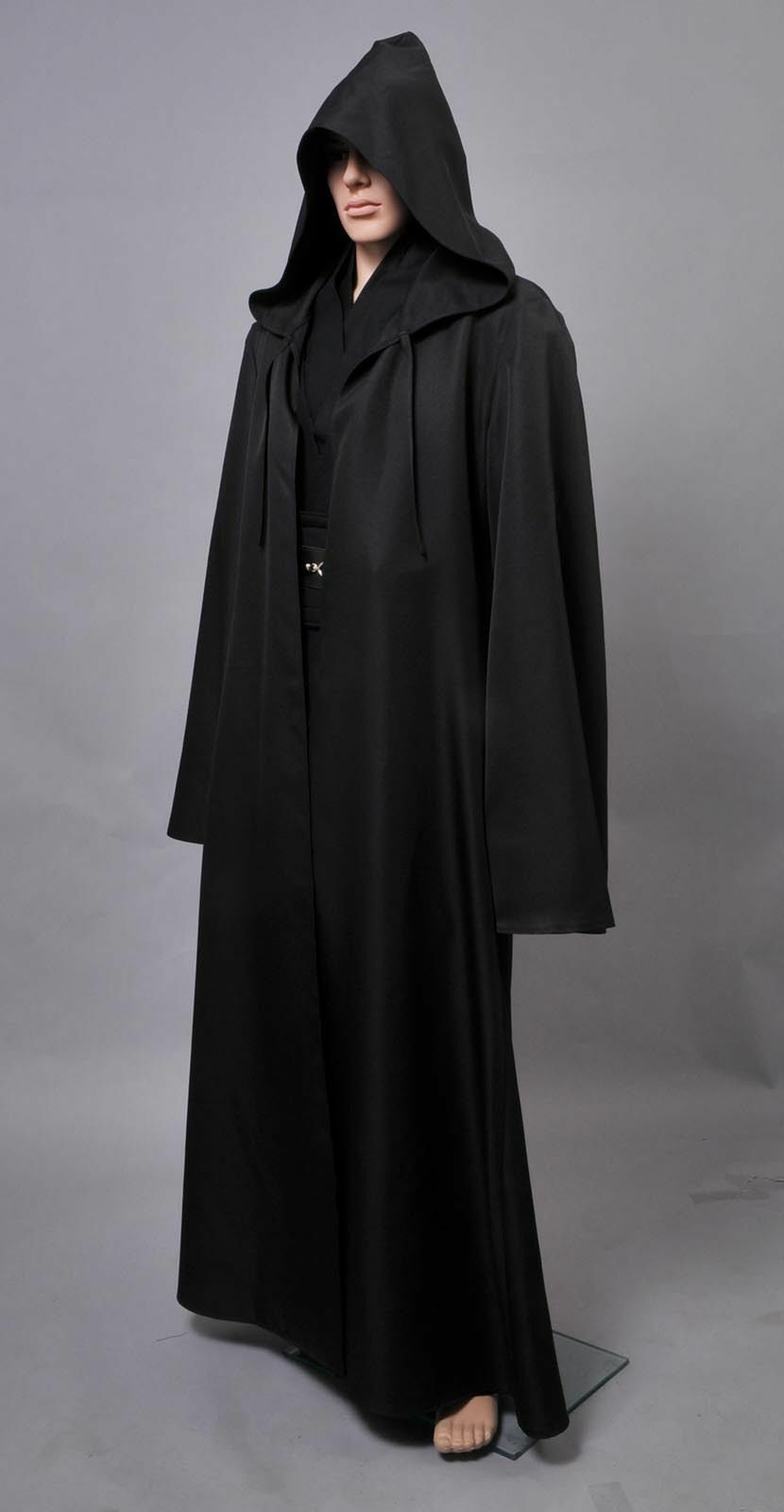 Dark Jedi Sith Darth Vader Black Costume Robe Cosplay Halloween