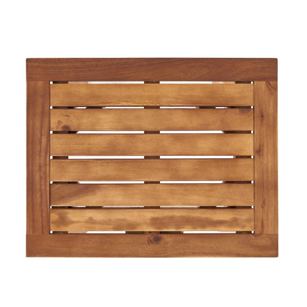 Outdoor Acacia Wood Square End Table, Teak