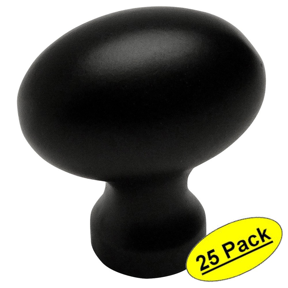 *25 Pack* Cosmas Cabinet Hardware Flat Black Small Football Knobs #6021FB