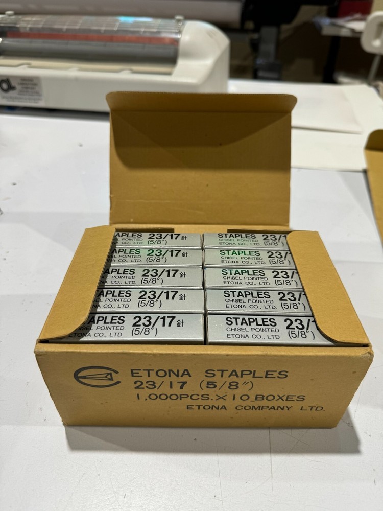 Vintage ETONA STAPLES 3 BOXES & SIZES 29,00 PCS. CHISEL POINTED