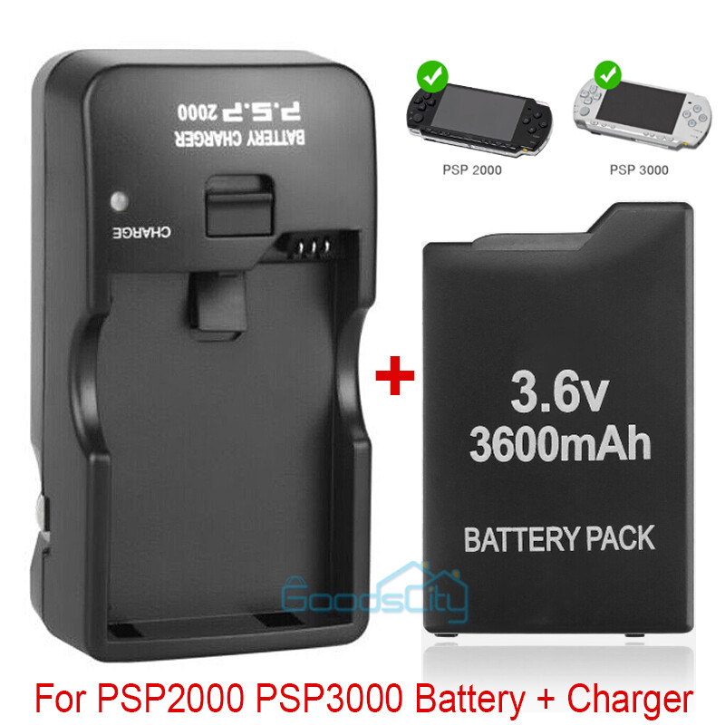 For PSP Slim 2000 3000 2001 Rechargeable Replacement Battery Pack + Charger