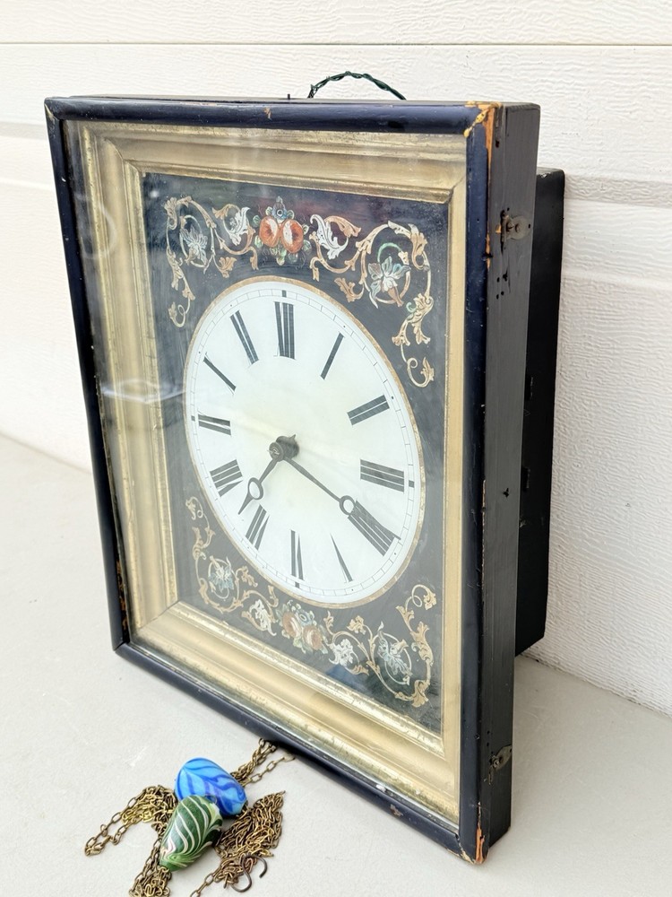 Antique Black Forest Picture Frame Wall Clock