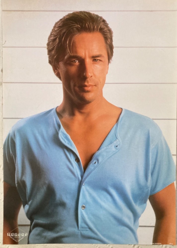 Don Johnson 1986 Poster Heroes London Sexy Male Pinup Miami Vice
