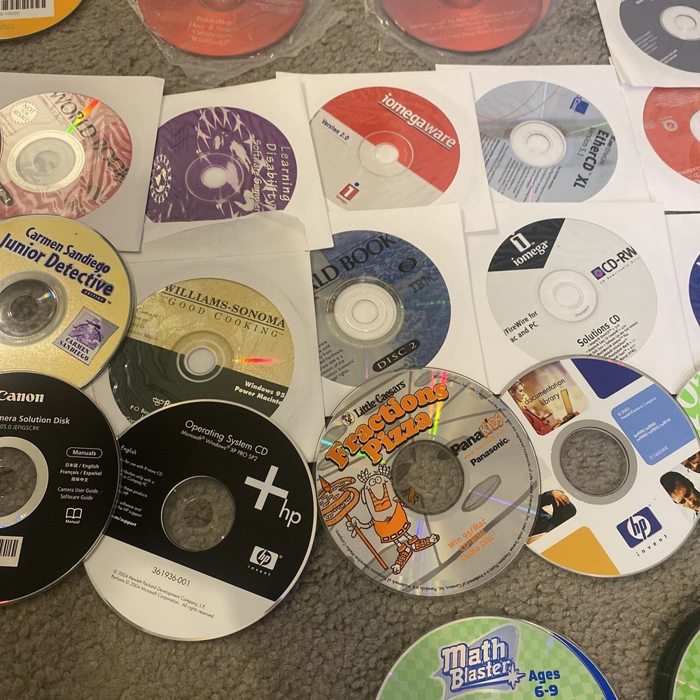 Vintage Computer Software Disc Lot Software Restore Operating Systems Games 250+