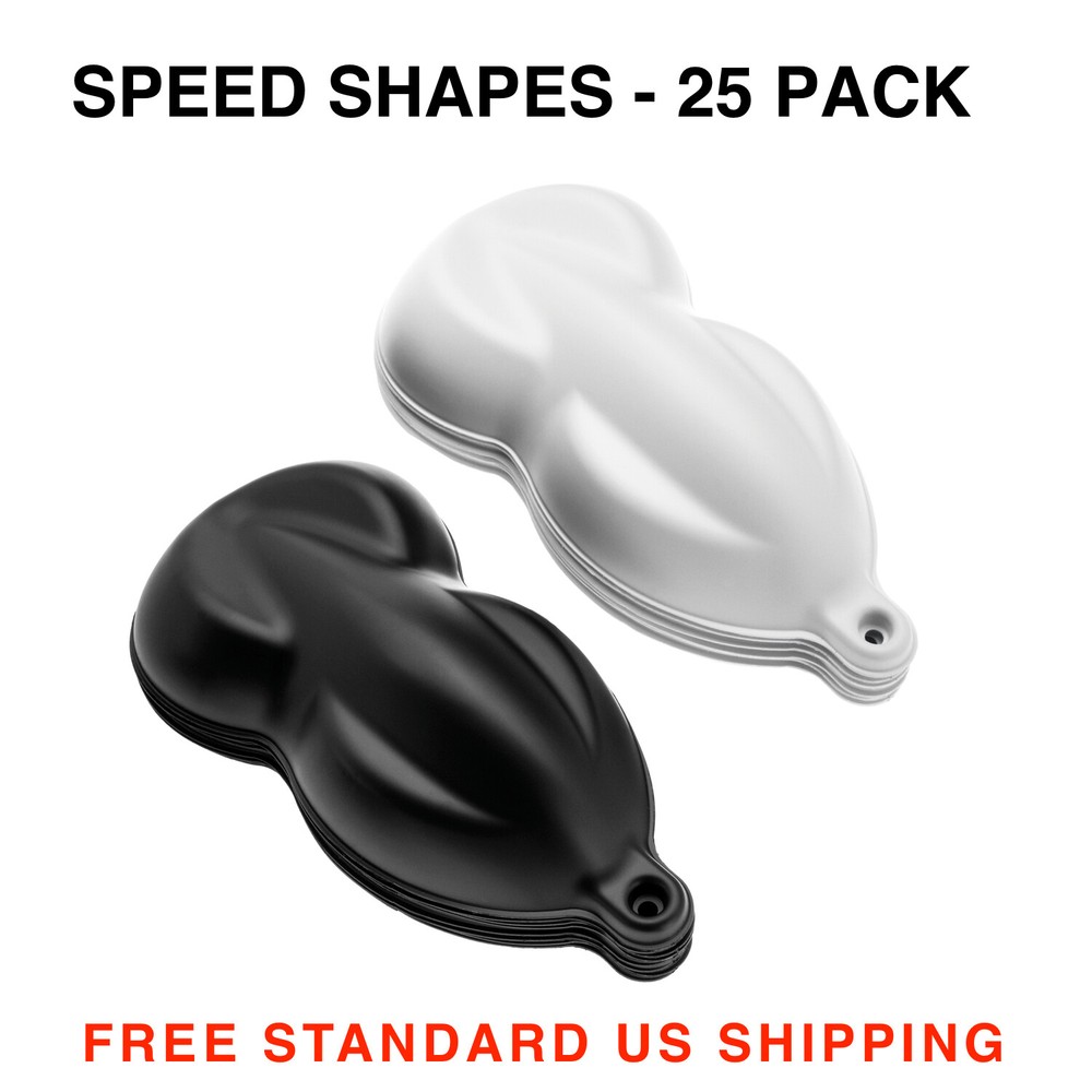 Speed Shapes White / Black - Plastic Paint Model/Display Hydrographics -25 Pack