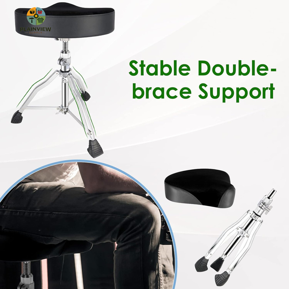 Drum Throne Drum Seat Height Adjustable,Rotatable Padded Drum Stools Motorcycle