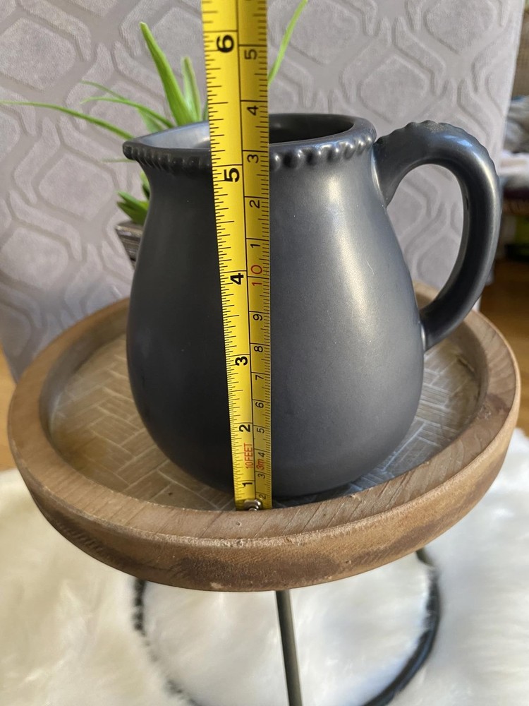 Matte Black Ceramic Mug with Beaded Rim