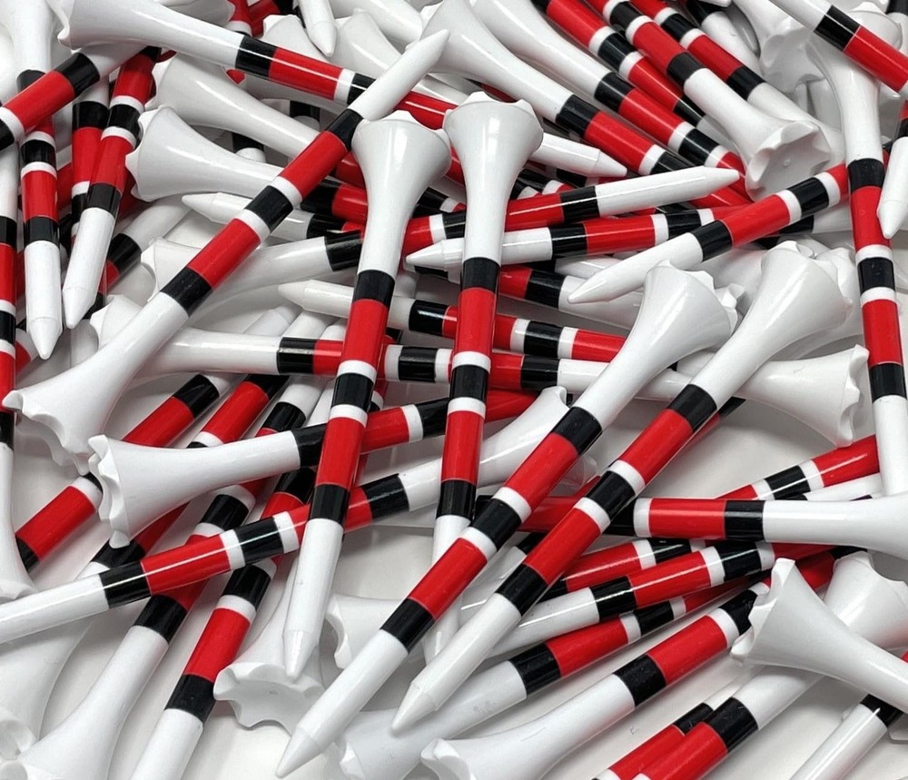NorthPointe 3 ¼” Golf Tees Plastic – White w/Red or Green Strip