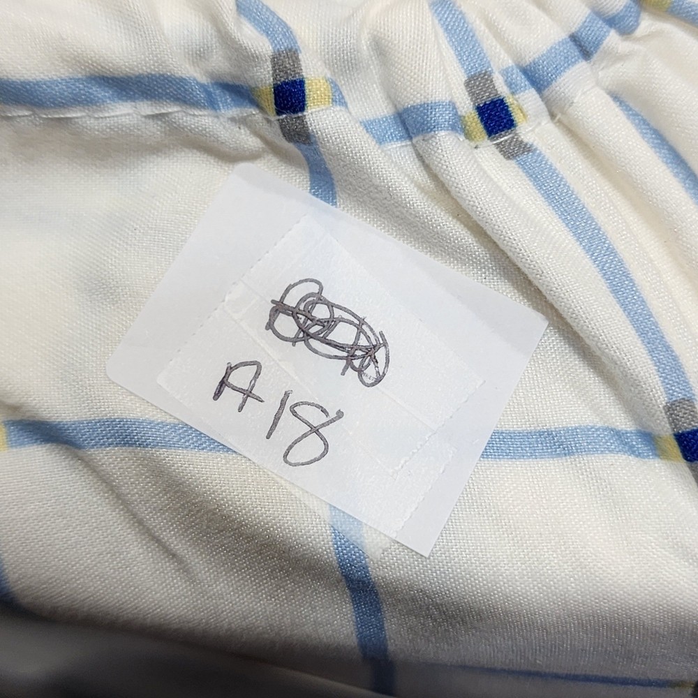 Room Essentials Queen Microfiber Sheet Set White Blue Yellow Windowpane Plaid