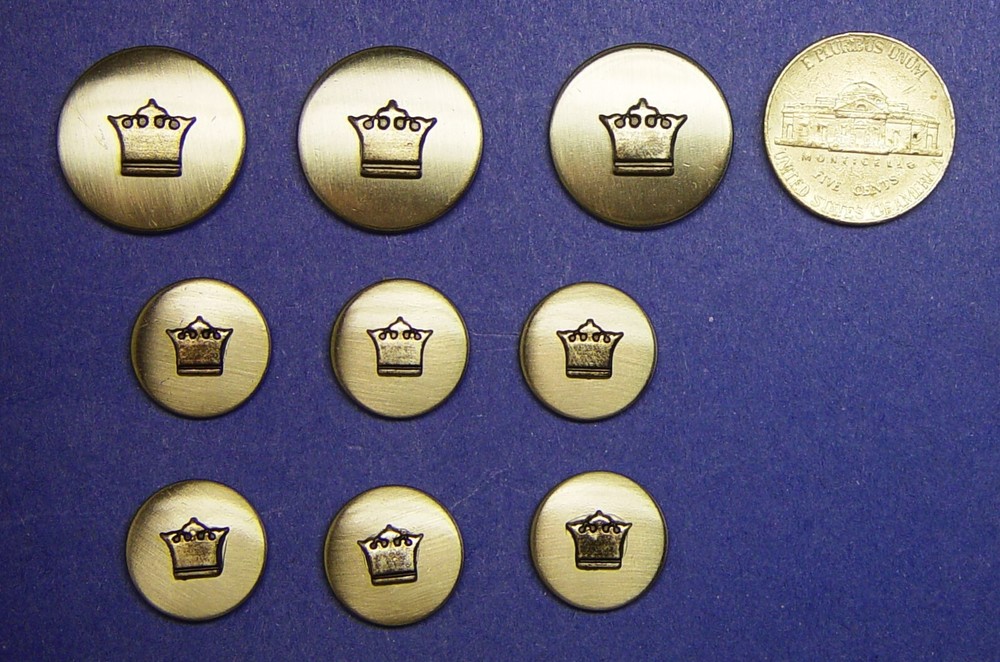 LOUIS PHILIPPE Replacement Buttons 9 Silver tone solid Metal Buttons Good Cond.