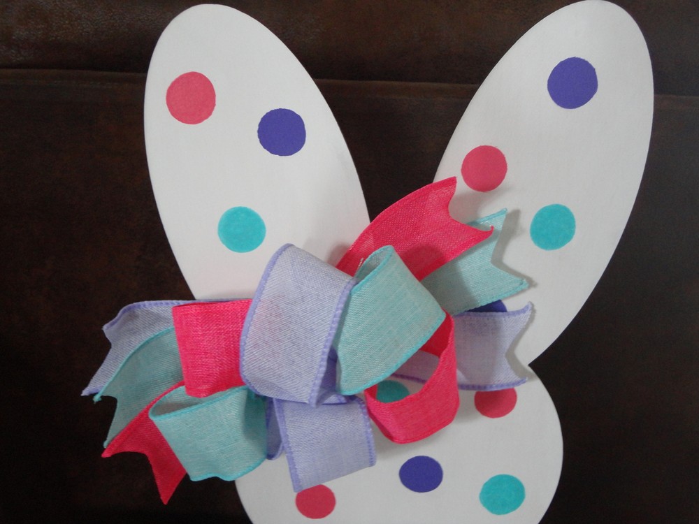 EASTER BUNNY Hand Painted Wooden Easter Decoration