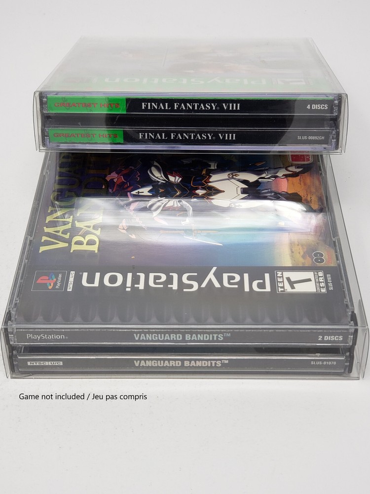 10 PCS BOX PROTECTOR FOR SONY PS1 DOUBLE CASE GAME CLEAR PLASTIC CASE