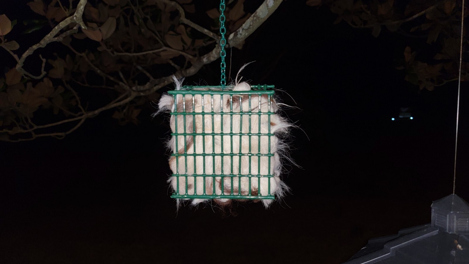 100% Raw Alpaca Fiber Bird Nester ready to hang suet cage nesting material