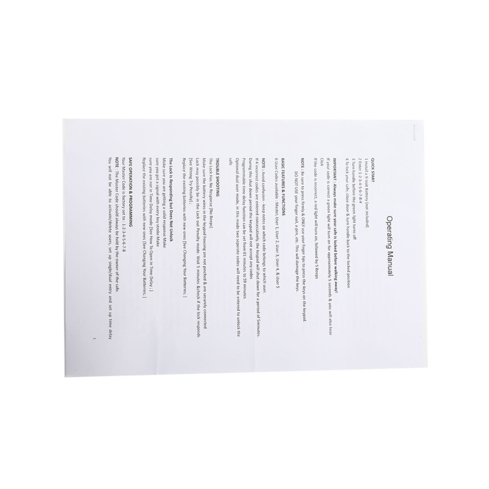 Gun Safe Lock Replacement Black Keypad with Solenoid Safe Electronic Lock