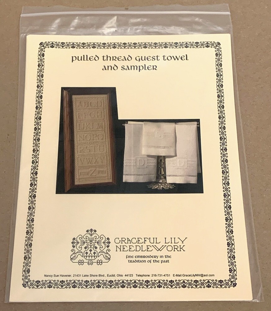 Graceful Lily "Pulled Thread Guest Towel & Sampler" Embroidery Patterns