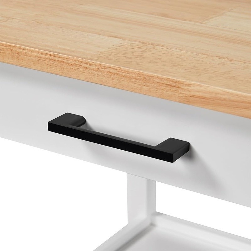 Movable Kitchen Cart W/ Lockable Wheels Storage Hooks Compact Elegant Design New