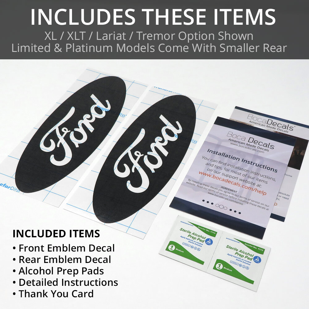 BocaDecals 2015-2023 Ford F150 Emblem Overlay Insert Decals (SET OF 2)