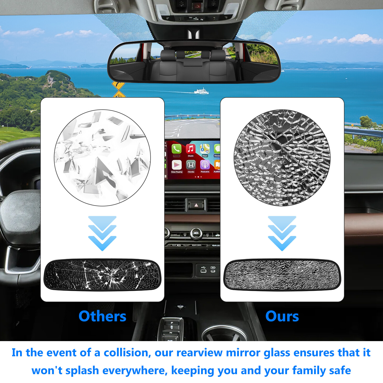 New Interior Rear View Mirror for 2006-2011 Honda Civic 1.8L Coupe & Sedan