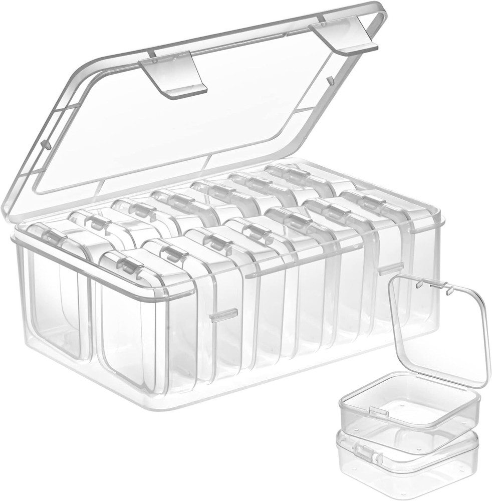 Craft Supply Storage Solution - 15 Transparent Cases for Beads & Accessories