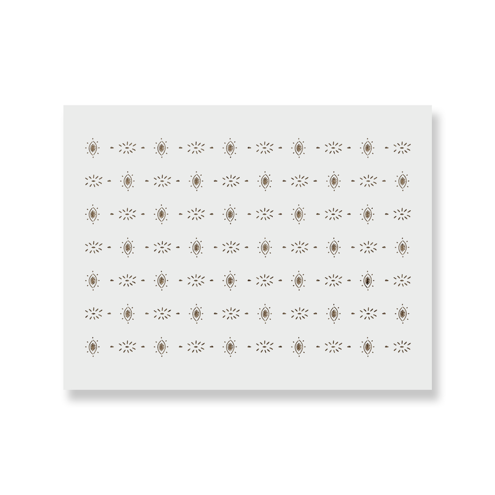 Boho Eyes Pattern Wall Stencil - Durable & Reusable Mylar Stencils