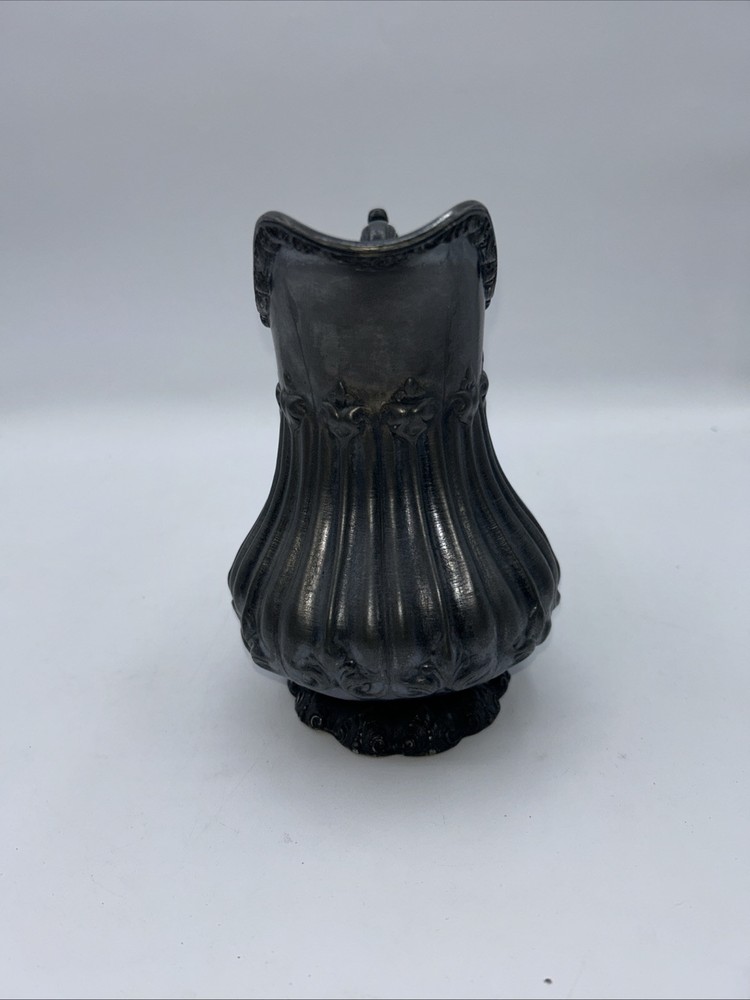 Rogers Smith Co Silver Plate Pitcher Melon Shape 6”.5” Tall