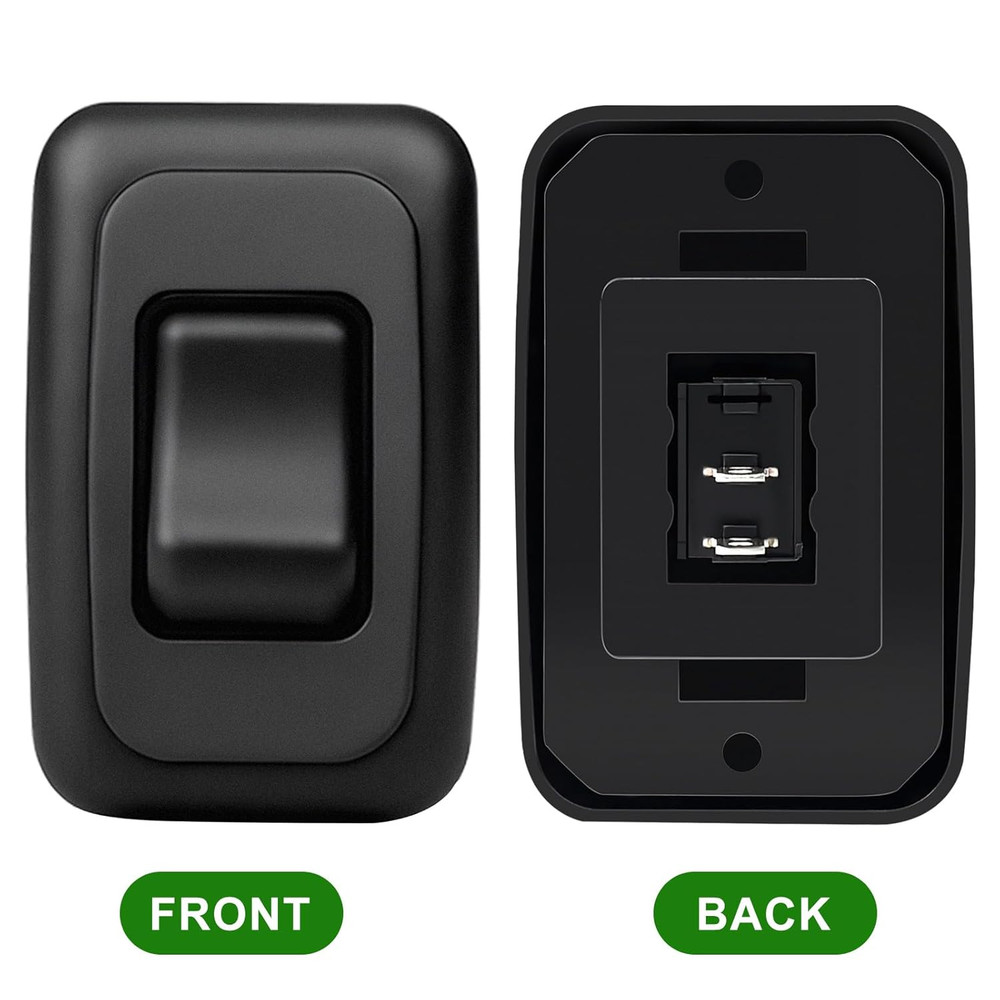 Single SPST On-Off Switch with Bezel, 12V Light Switch for RV, Camper(Black)