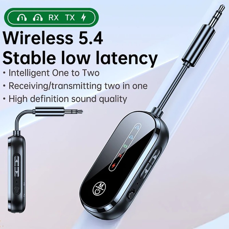 Wireless Bluetooth 5.4 Transmitter Receiver Adapter Audio 3.5mm Jack Aux NEW