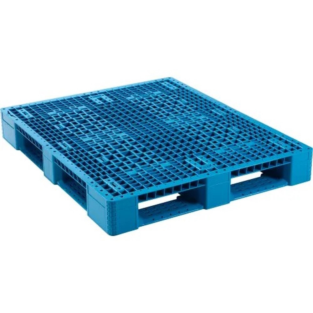 Rackable & Stackable Pallet, Poly, 4-Way, 48"x40", 30000 Lb Stat Cap, Blue