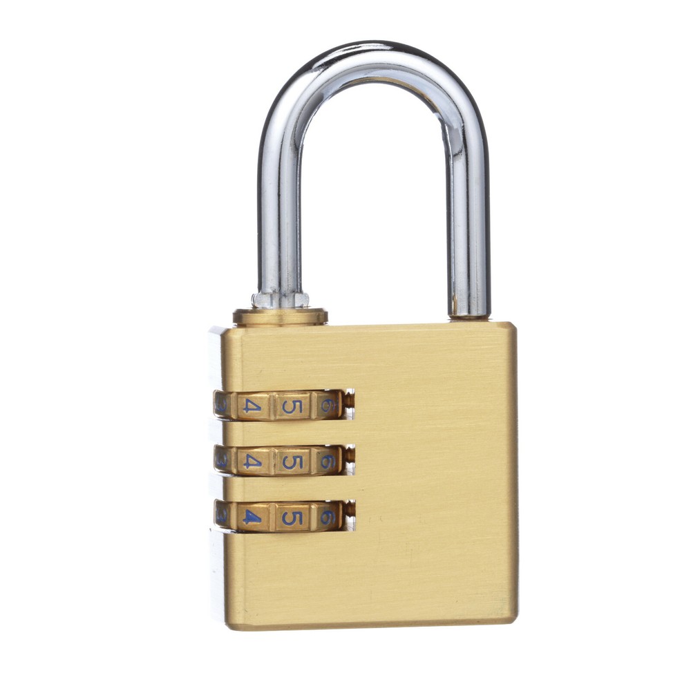 Brink's COMBO 3-DIAL COMBINATION RESETTABLE PADLOCK 40mm SOLID BRASS Weather-Res