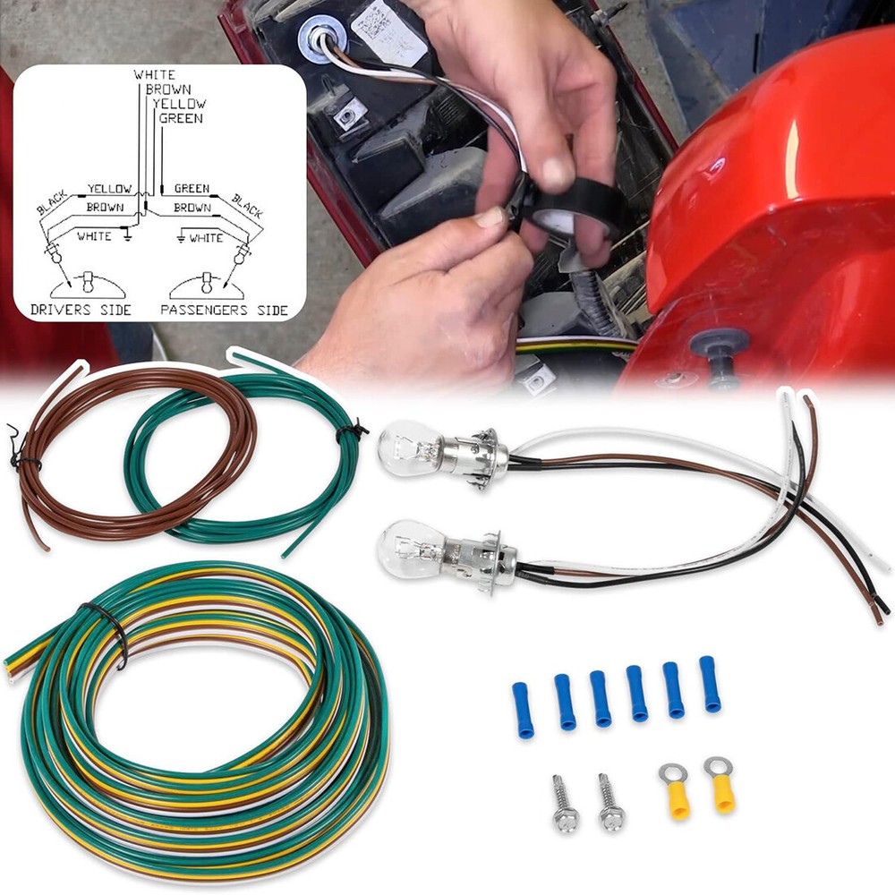 BX8869 Bulb and Socket Tail Light Wiring Kit For Most Vehicles