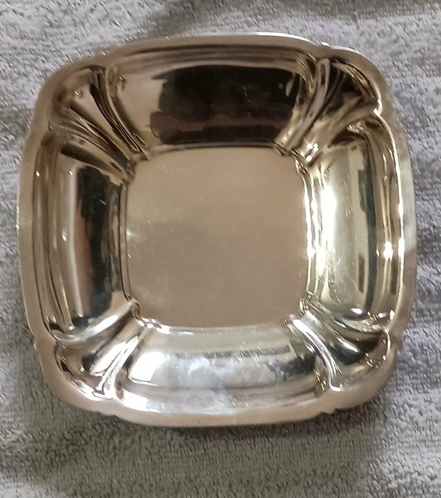 Reed & Barton #1023 Silver-Plate Square Candy Bowl-Pattern/Shannon