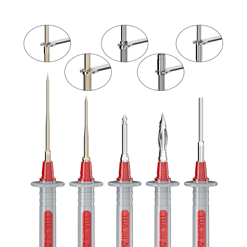 25PCS Silicone Multimeter Test Leads Kit w/Replaceable Wire Piercing Test Probes