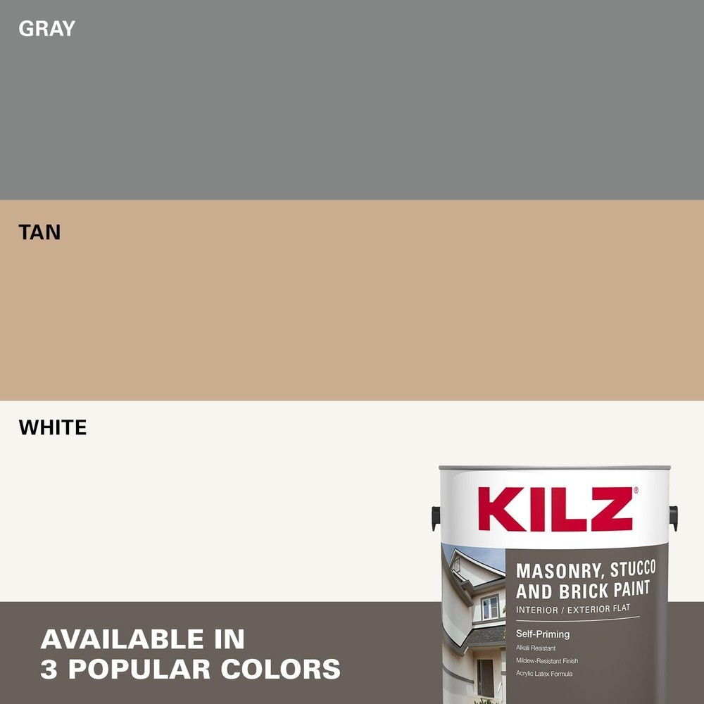 Tan Flat Paint – Self-Priming Solution for Masonry, Brick & Stucco