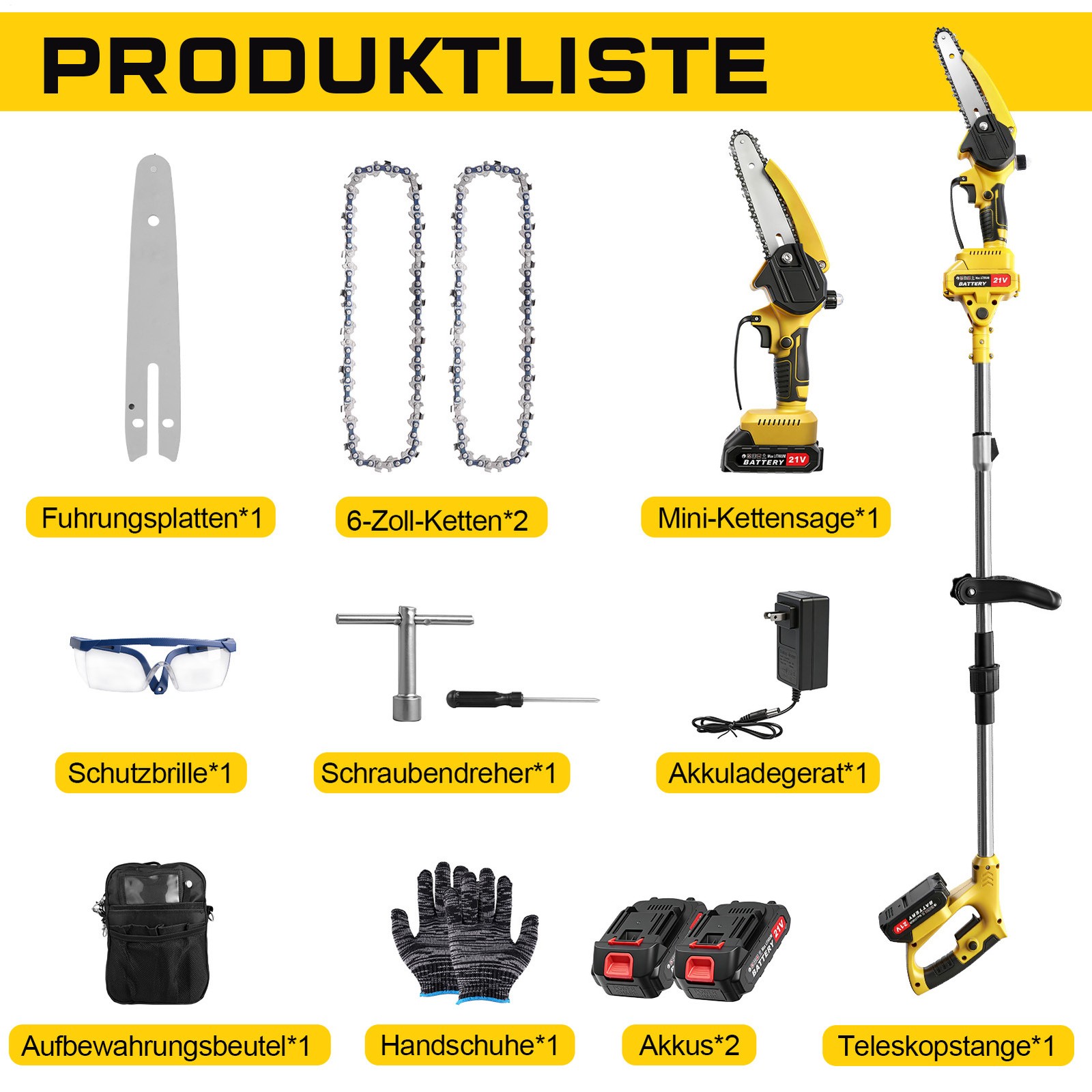 Telescoping High Pole Chainsaw Pruning Electric Pruner Garden Tree Branch Saw