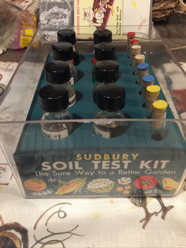Antique Sudbury Soil Testing Kit Clear Acrylic Box With Instructions