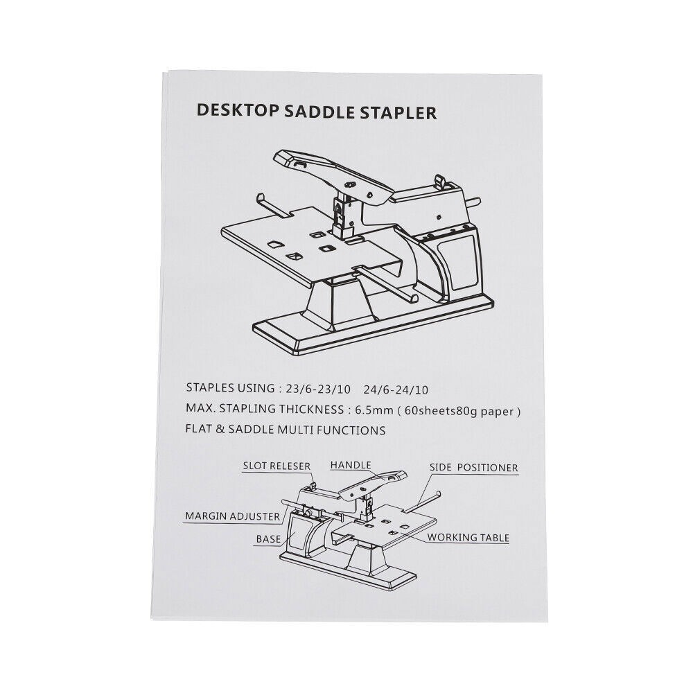 A3 Manual Flat Saddle Stitching Dual Stapler Binder Book Binding Machine 6.5mm