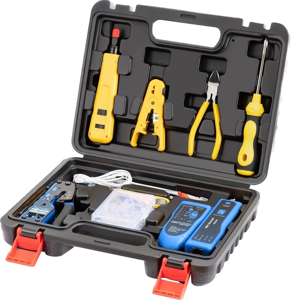 Network Tool kit, Cat6 Cat5e Cat5 Crimping Tool RJ45 Crimp Tool kit