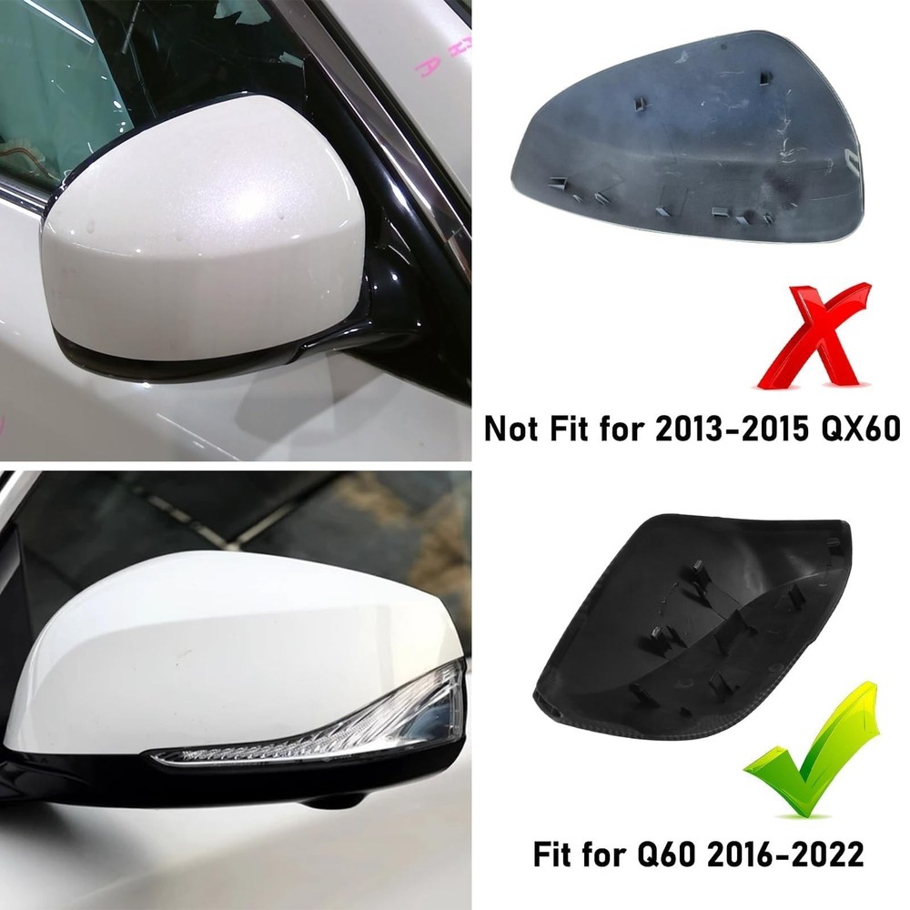 Compatible with Infiniti 2014-2022 Left Driver & Right Passenger Side Mirror ...