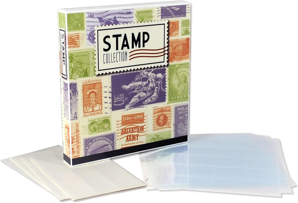 Stamp Collection Album Binder Kit with Pages