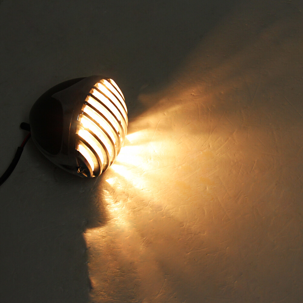 Motorcycle Grill Headlight Lamp For Harley Chopper Bobber Cafe Racer Cruiser