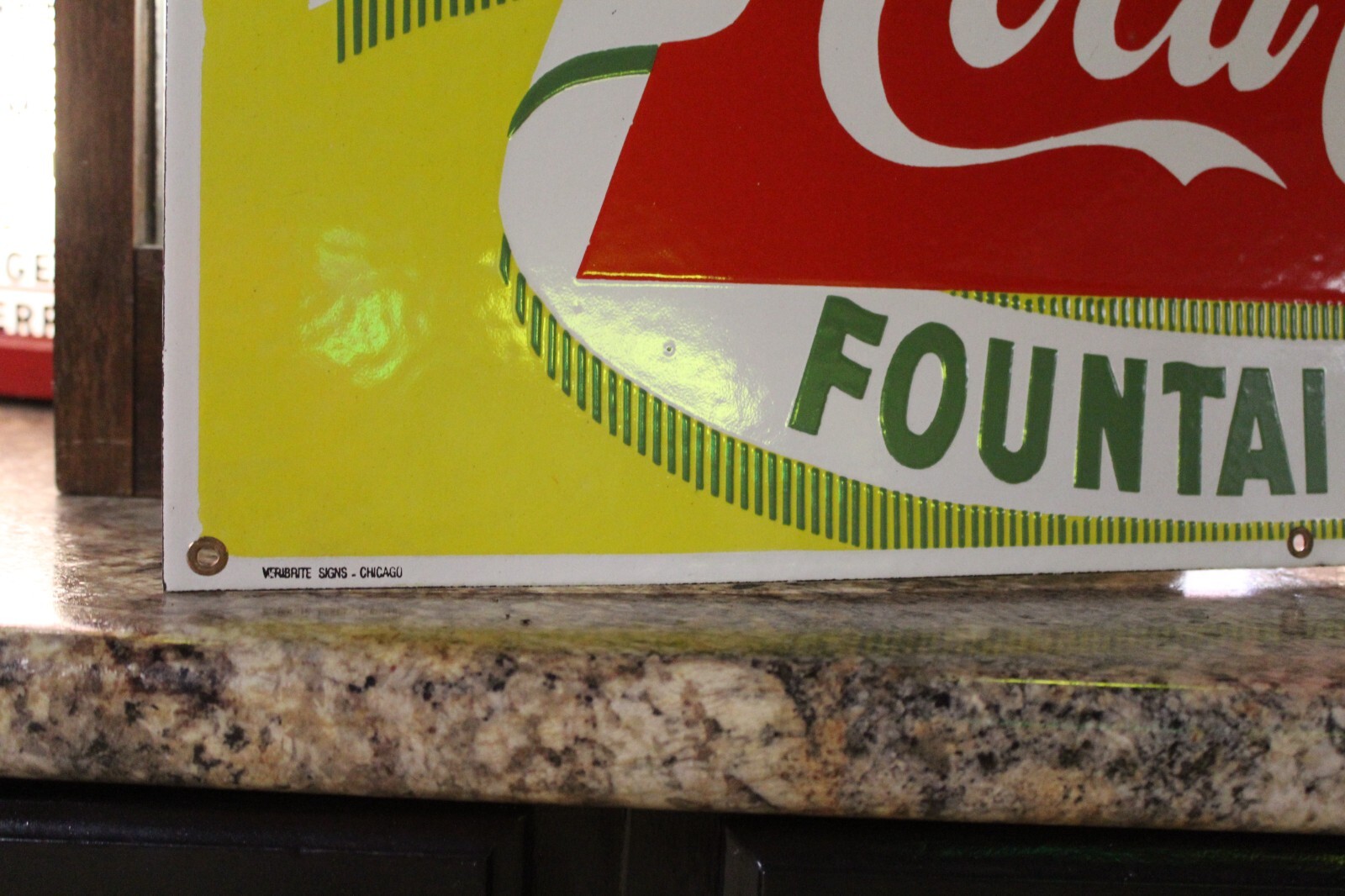 RARE NOS DRINK COCA COLA FOUNTAIN SERVICE PORCELAIN METAL SIGN SODA POP GAS