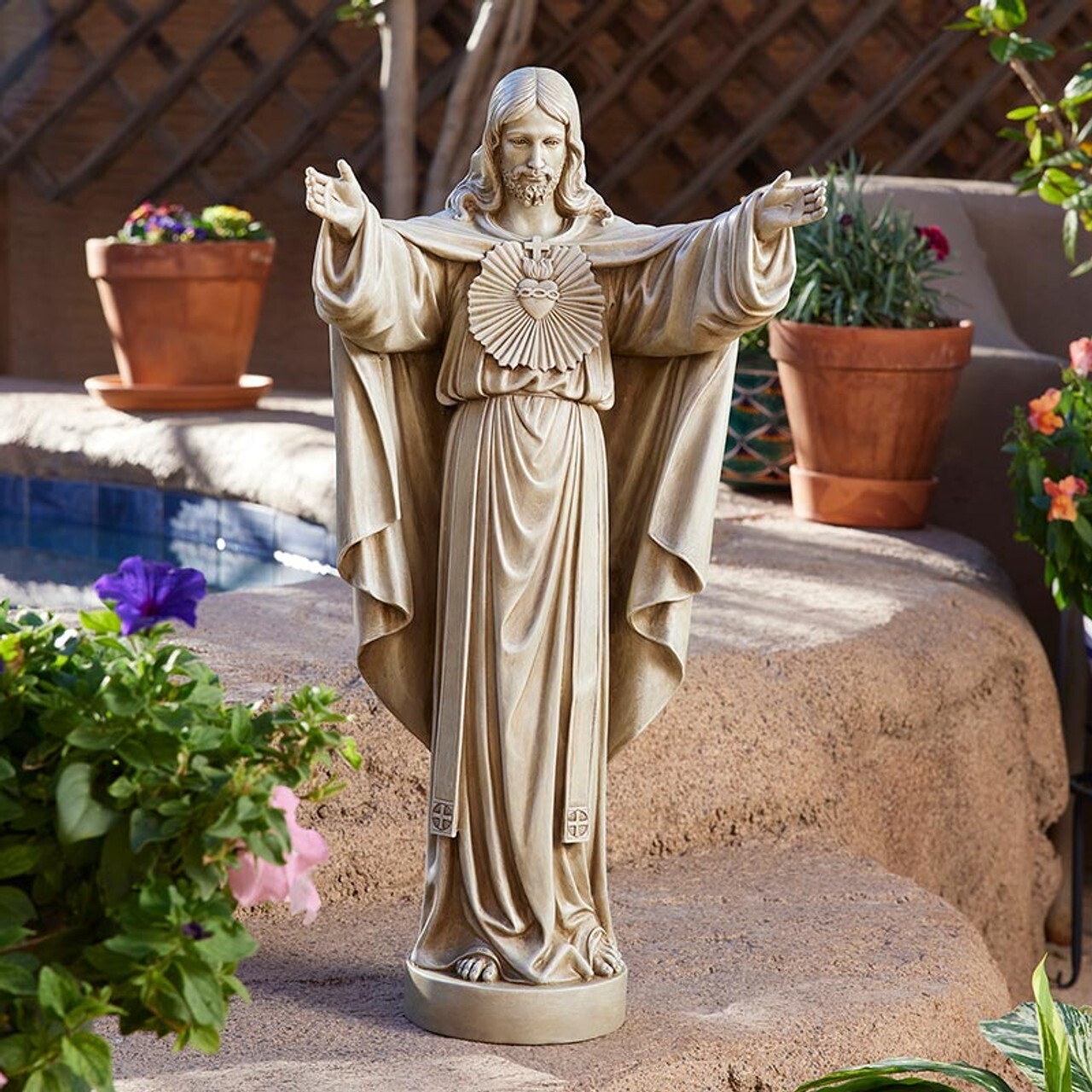 Sacred Heart of Jesus Statue Outdoor Garden Or Patio Decoration New