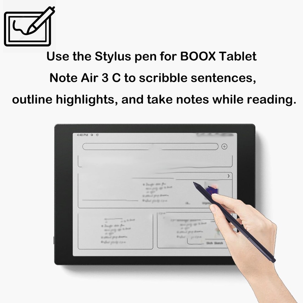 Stylus Pen with Eraser for 10.3” E Ink Tablets - 4096 High Sensitivity