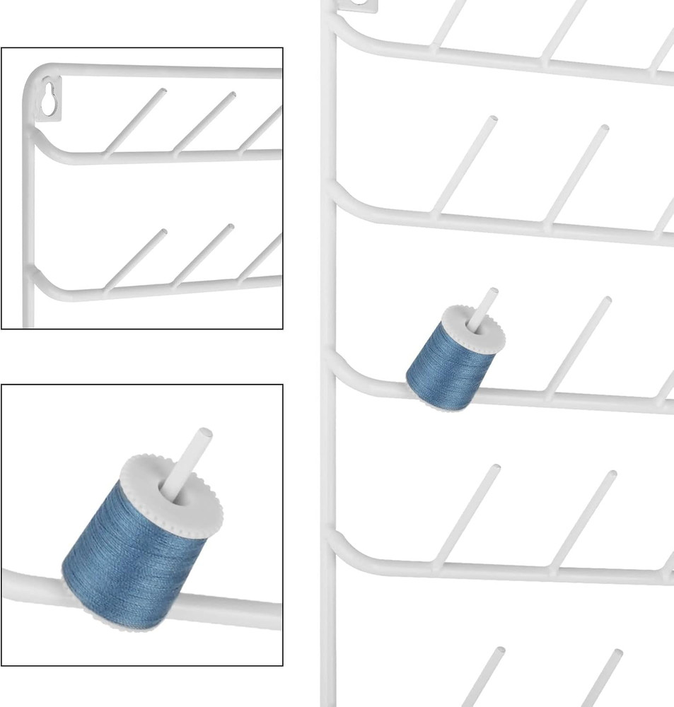 YBING Thread Holder Wall 54-Spool Sewing Thread Rack Wall Mount Embroidery Threa