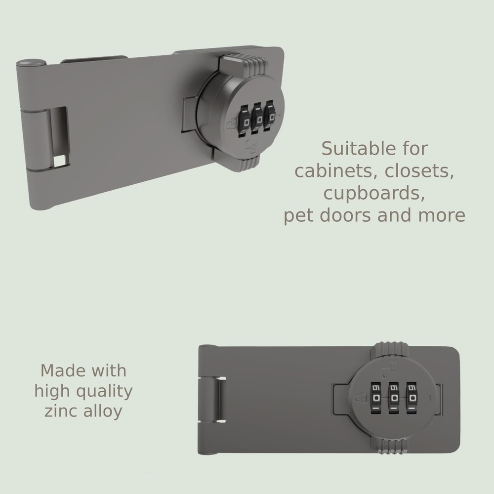 Keyless Combination Lock – 3-Digit Combination Lock for Cabinet Doors – Twist...
